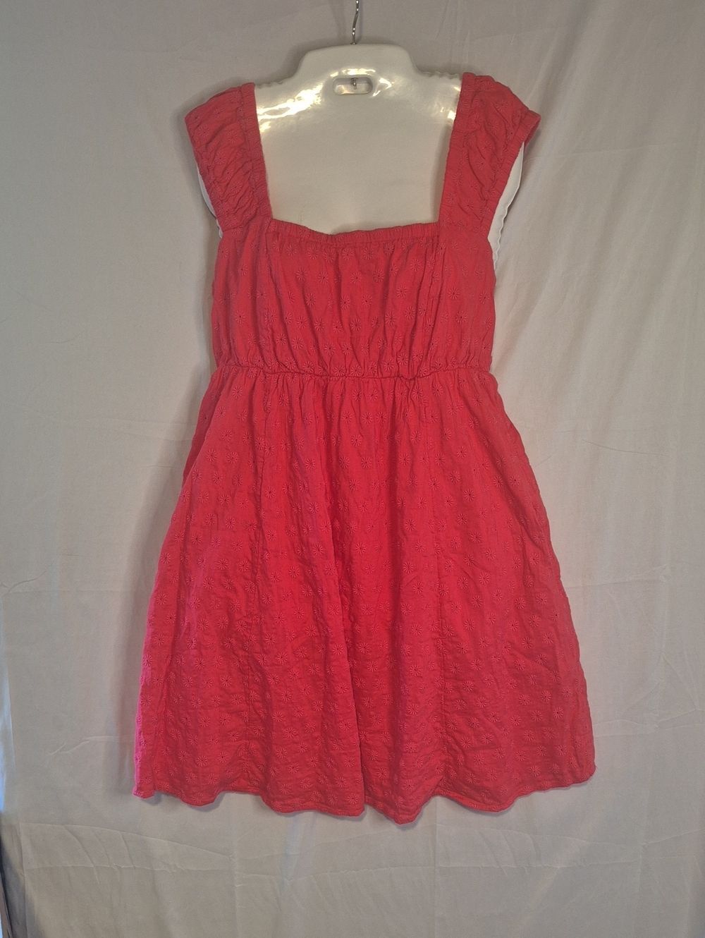 Old Navy Coral Red Eyelet Sundress Size M